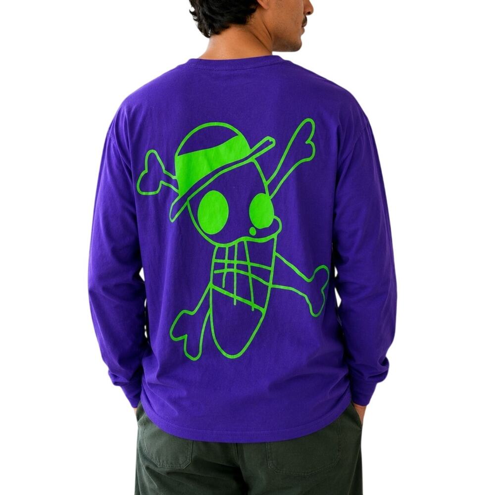 Imran Potato Purple Green Graphic Long Sleeve Tee M